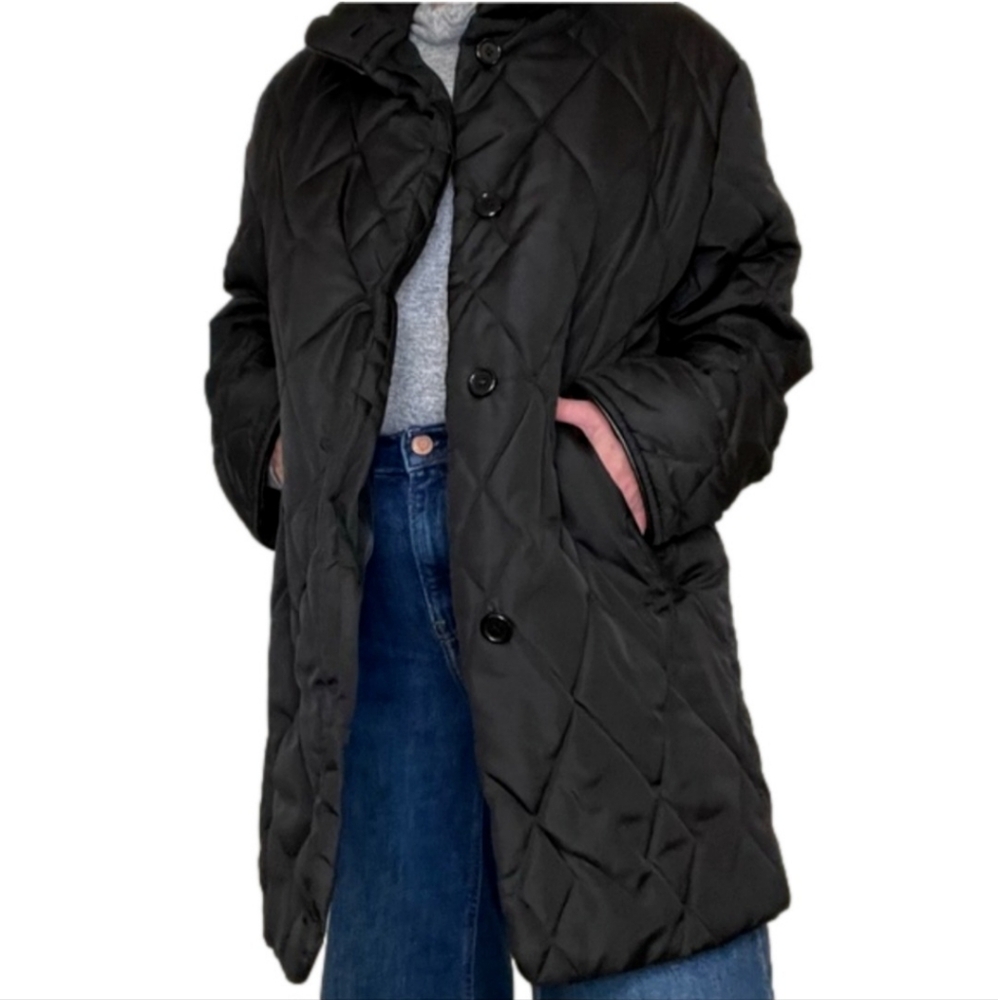 FEN-NELLI Quilted Black Barn Coat Mid Weight - Spring Fall Jacket